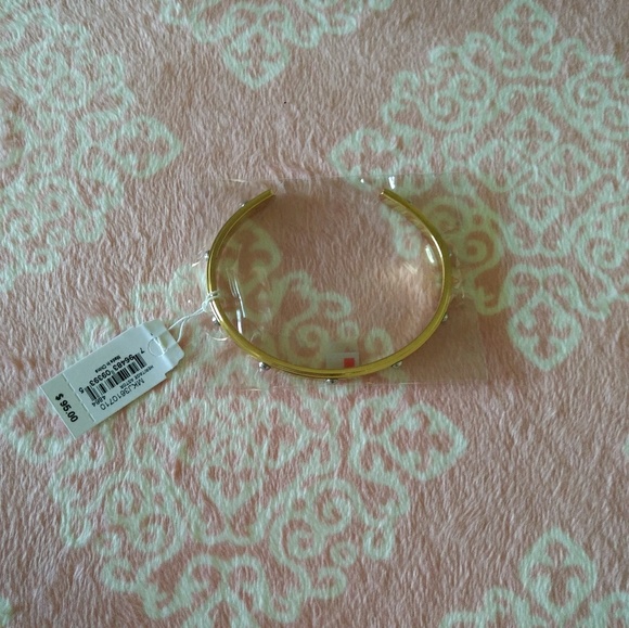 Michael Kors Thin Gold Cuff w/ Gunmetal Studs NWT - Picture 6 of 7
